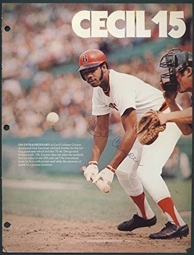 Cecil Cooper Boston Red Sox Signed/Autographed Magazine Page 120642