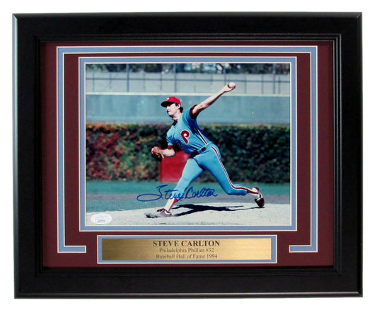 Steve Carlton HOF Signed/Auto 8x10 Photo Philadelphia Phillies Framed JSA 190854