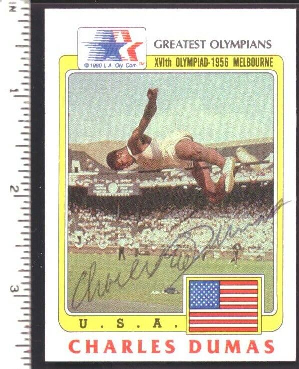 Charles Dumas Signed 1983 Topps Greatest Olympians Trading Card #13 151894