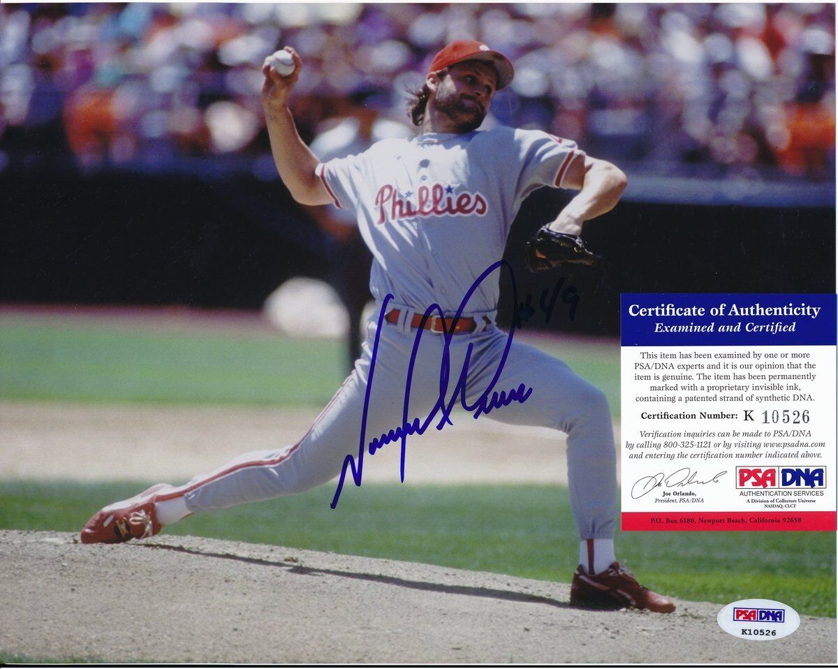 Tommy Greene Phillies Signed/Autographed 8x10 Photo PSA/DNA 140543