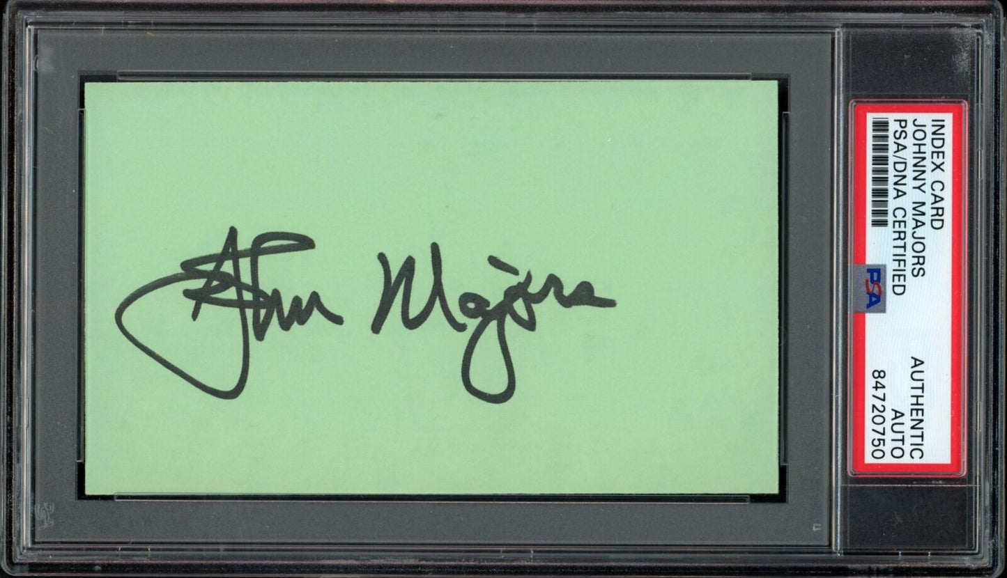Johnny Majors CHOF Autographed Index Card Tennessee PSA/DNA
