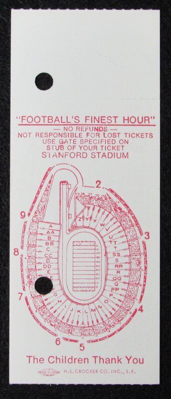 1980 East vs. West Shrine Game Ticket Stub Stanford Stadium HOF Stephenson