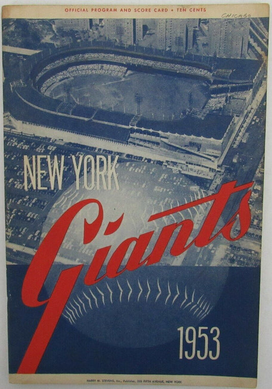 June 5, 1953 New York Giants vs. Chicago Cubs Program & Score Card 165068