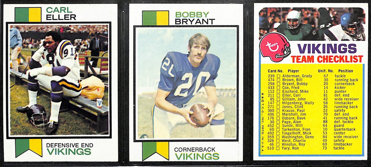 1973 TOPPS Football Minnesota Vikings Complete Team Set 1-21 Cards 189263