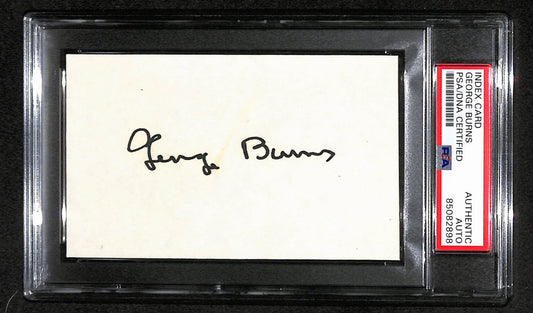 George Burns Signed 3x5 Index Card Comedian, Actor, Writer PSA/DNA 184331