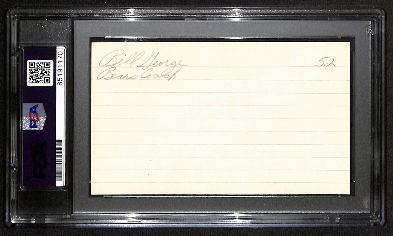 Bill George HOF Signed/Auto 3x5 Index Card Chicago Bears PSA/DNA 187452