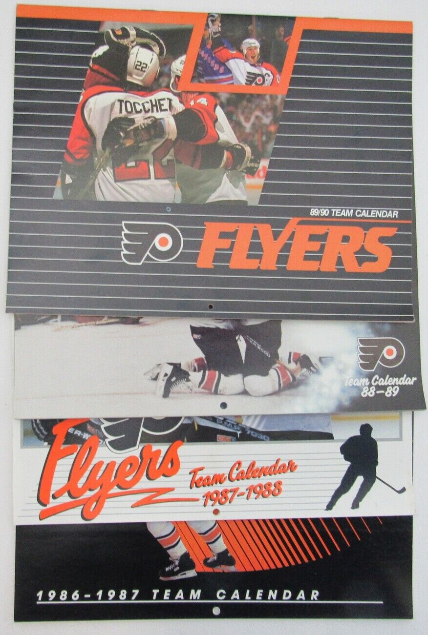 Lot of 5 Vintage 1980's-90's Philadelphia Flyers Calendars 86/87/88/89/91 157807