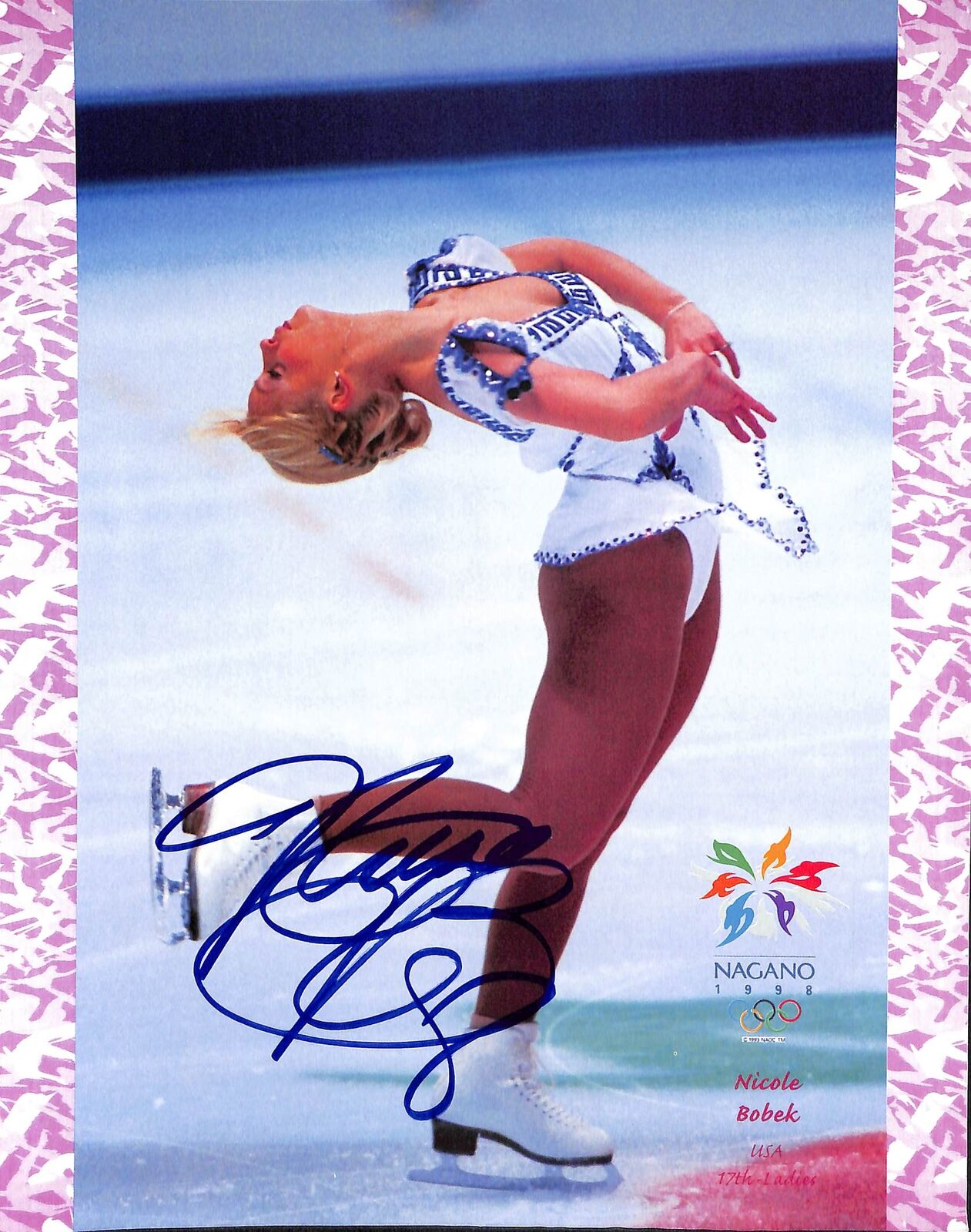 Nicole Bobek 1998 US Women's Skater Olympics Signed 8x10 Photo 170778