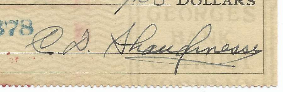 Clark Shaughnessy CHOF Signed/Autographed 1946 Bank Check 150336