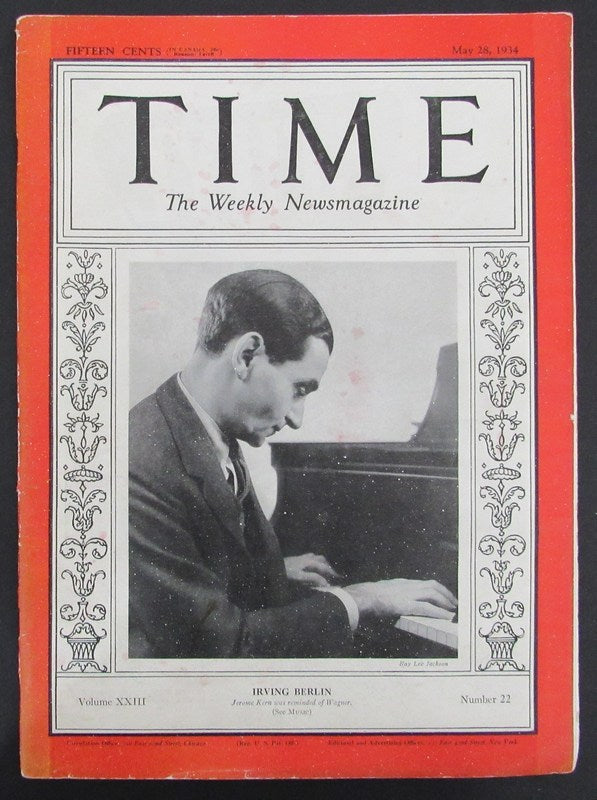 Time Magazine Vol XXIII No 22 May 28, 1934 Irving Berlin 183272