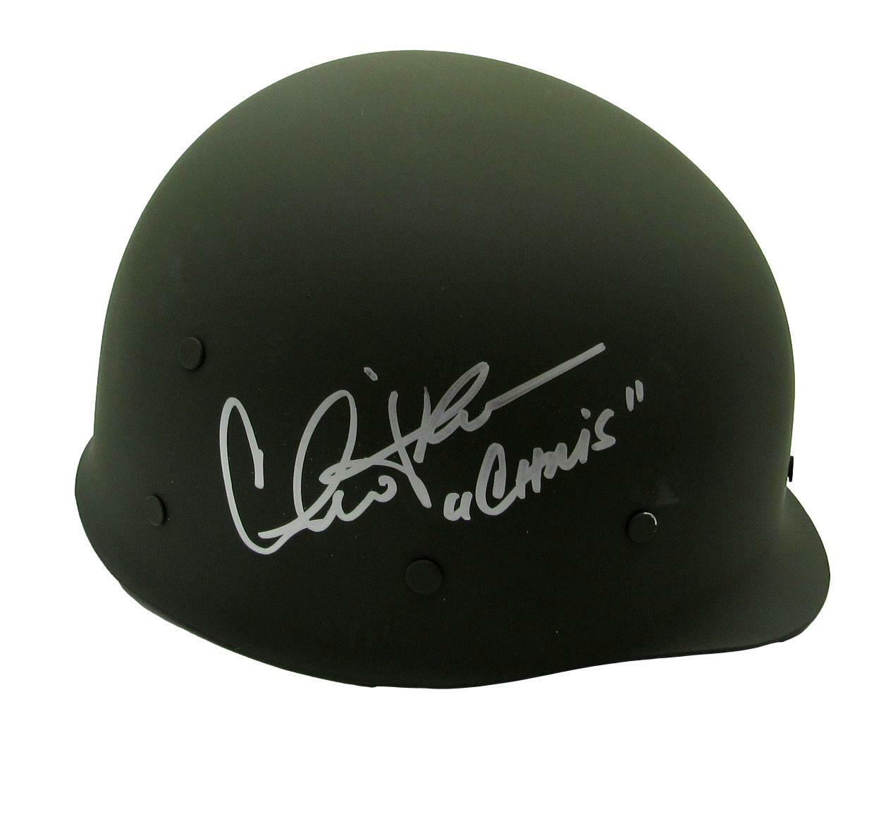 Charlie Sheen Signed/Inscribed "Platoon" Vietnam Army Helmet PSA/DNA ITP 159994