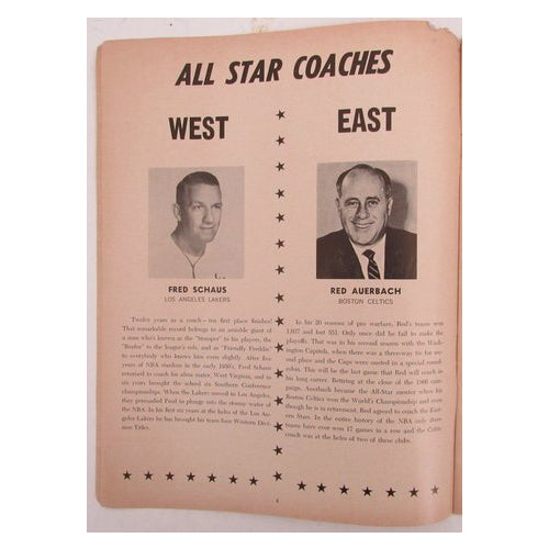 January 10, 1967 NBA All-Star Game Program Chamberlain/West/Russel 190294