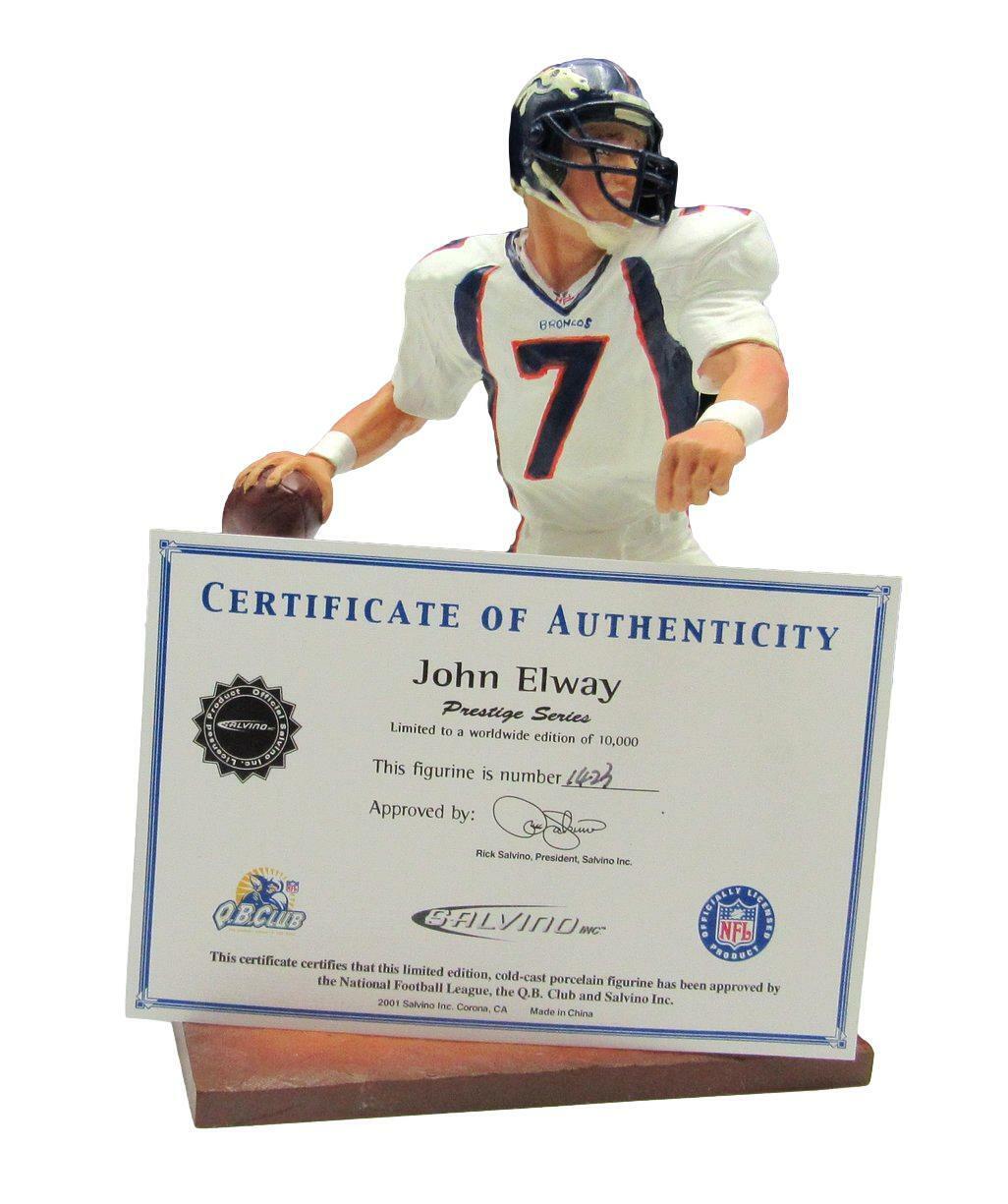 John Elway Broncos 2002 Salvino Porcelain Figure Prestige Series /10000 161122