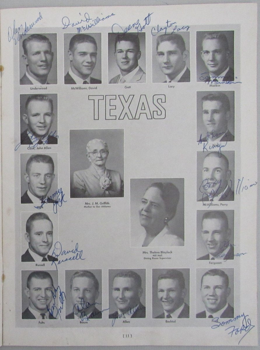 1961 Texas vs Oklahoma Game Program Signed by (50) Longhorns w/ Royal 192967