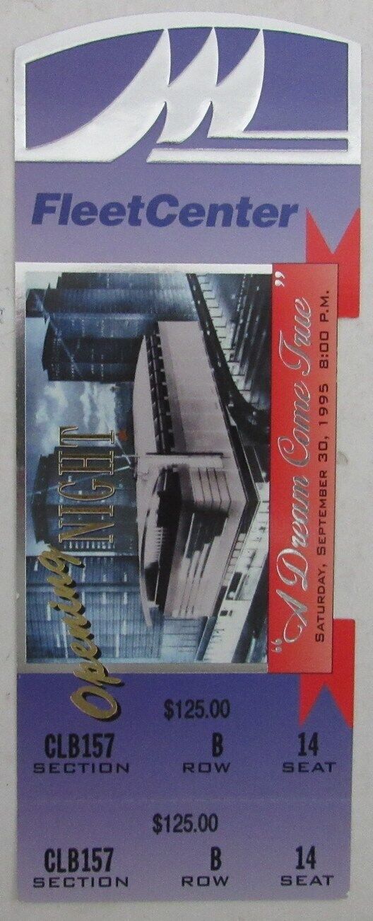 1995 Fleet Center Grand Opening Full Ticket and Program Boston Bruins 177108