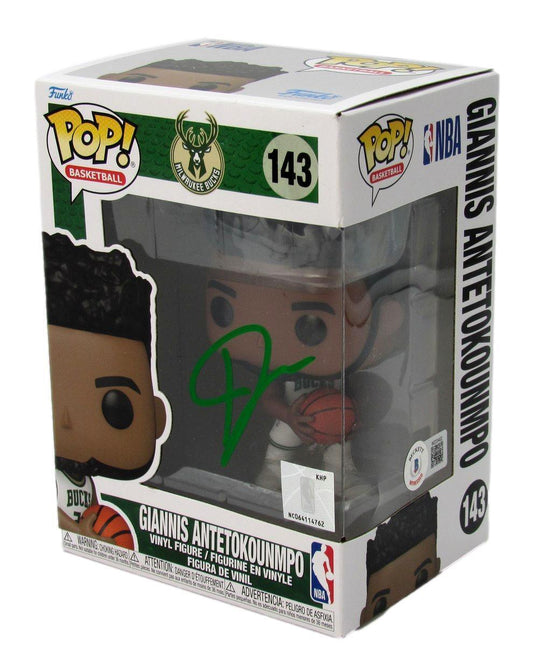 Giannis Antetokounmpo Autographed Funko POP! #143 Bucks Beckett 176250