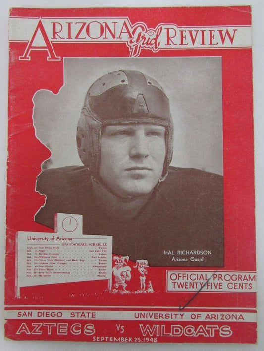 9/25/1948 Arizona Wildcats Vs. San Diego State Official Football Program 131198