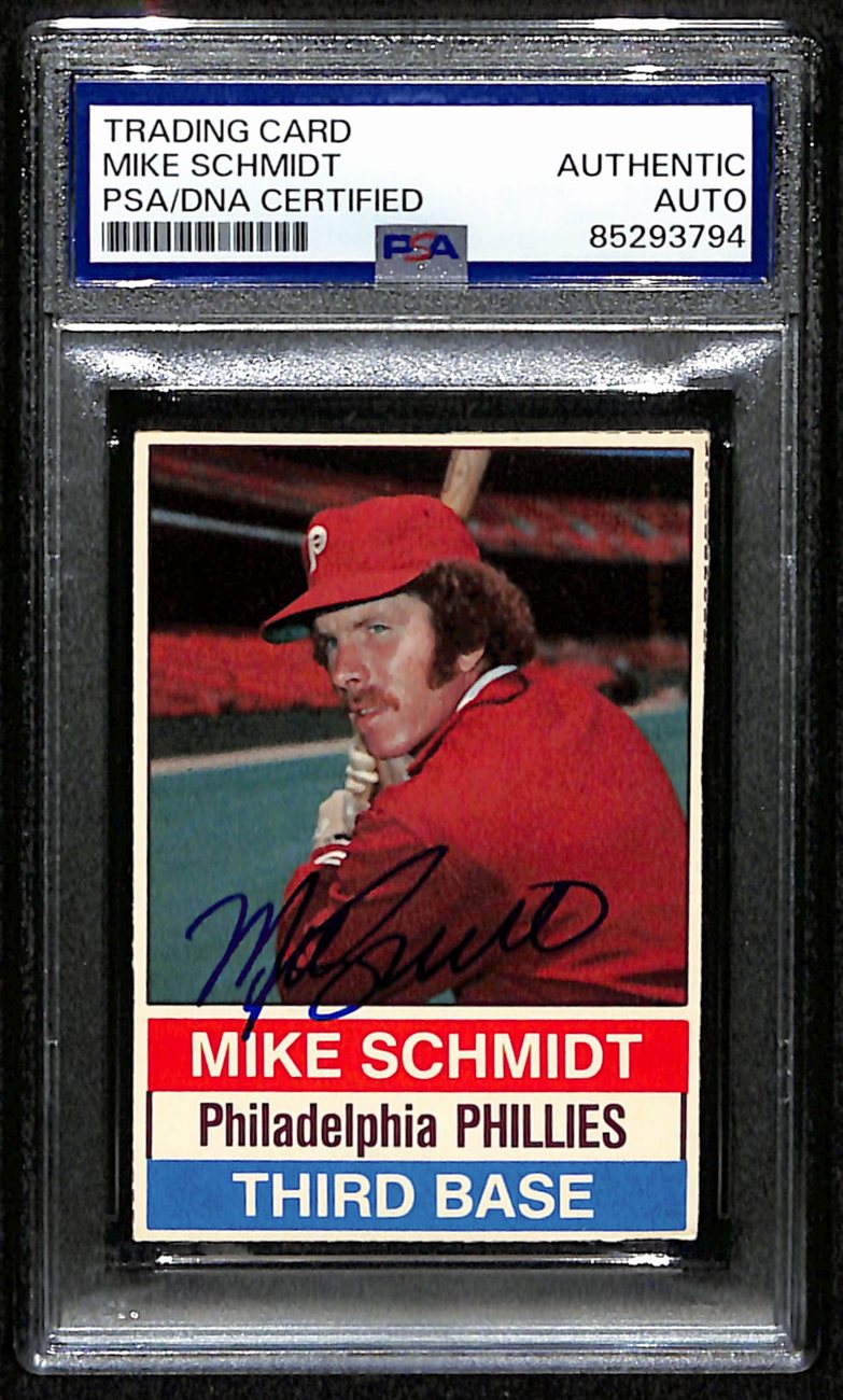 Mike Schmidt HOF Signed/Auto 1975 Hostess Card #84 Phillies PSA/DNA 190632