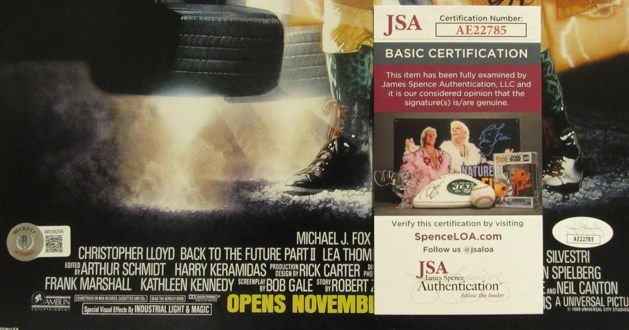 Michael J Fox/Christopher Lloyd Sign/Auto 11x17 Movie Poster JSA/BAS 173670