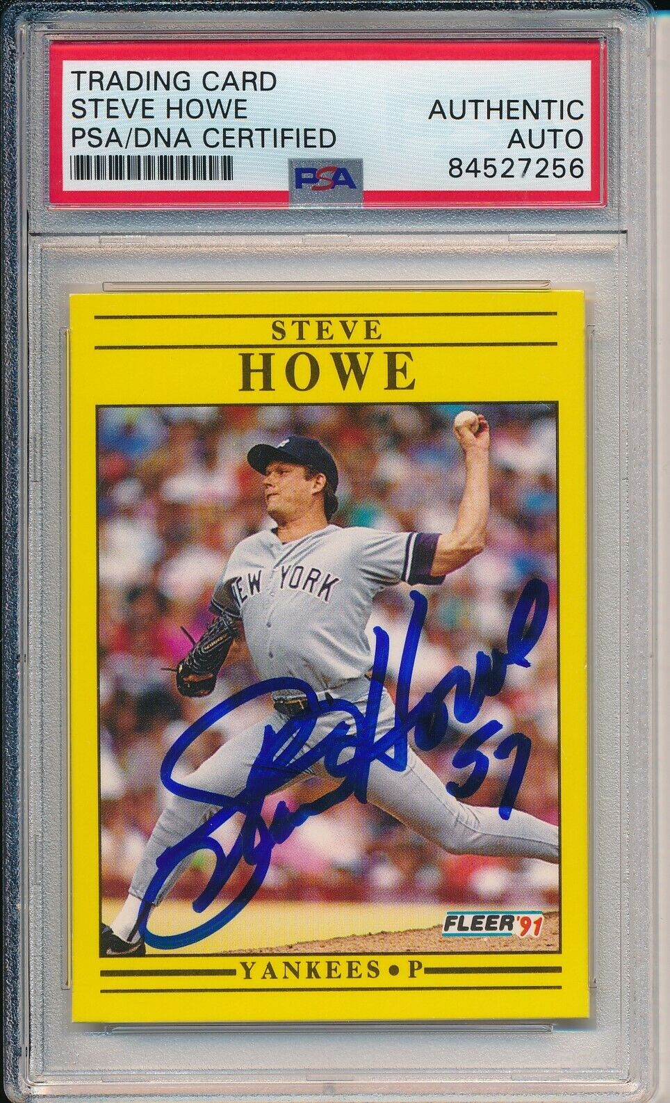 Steve Howe Yankees Signed/Autographed 1991 Fleer Card #U-43 PSA/DNA 166602