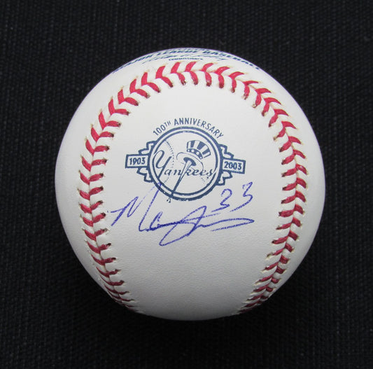 Marcus Thames Signed/Auto Yankees 100th OML Baseball JSA  186781