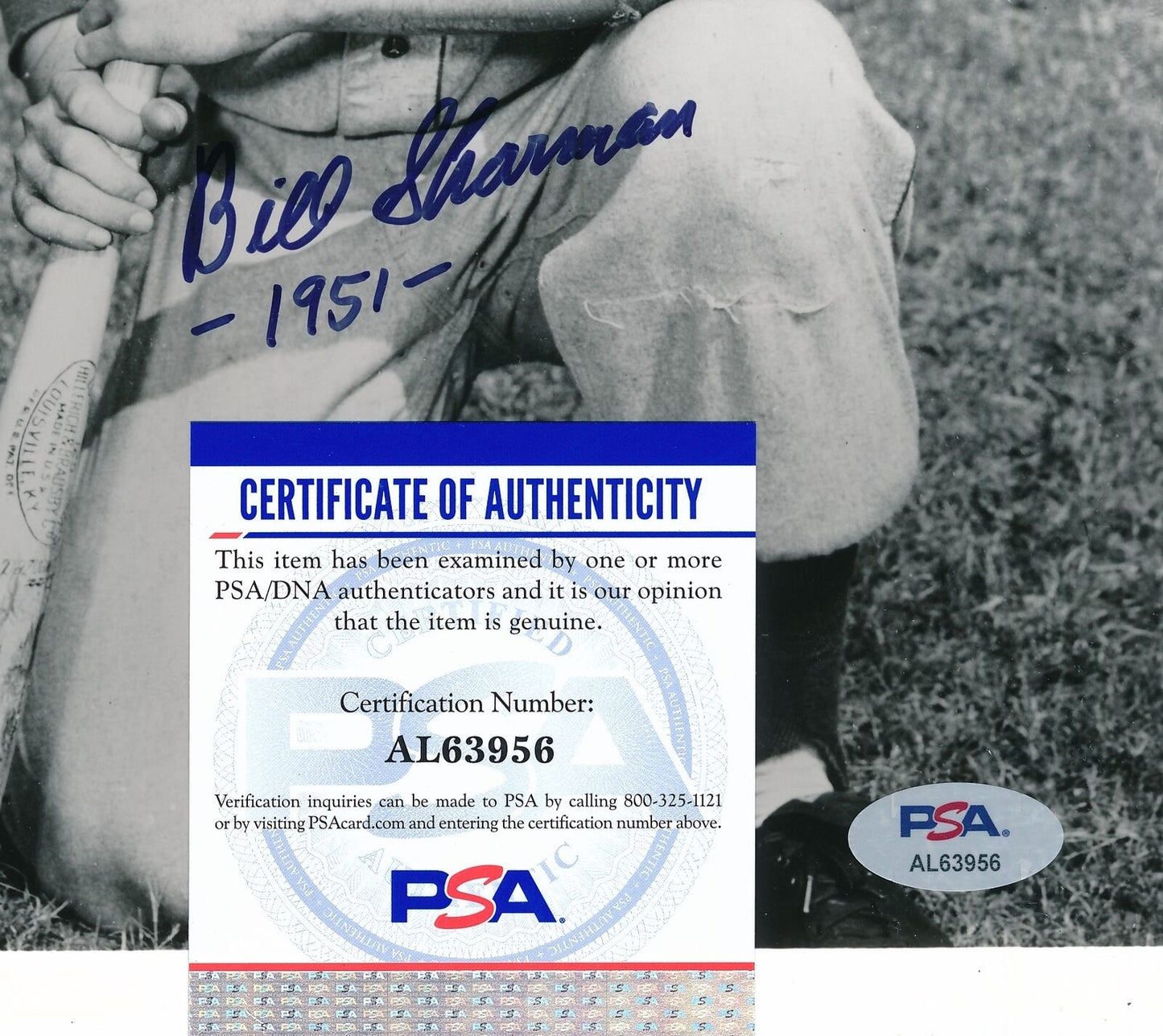 Bill Sharman Autographed/Inscribed 8x10 Photo Brooklyn Dodgers PSA/DNA 177901