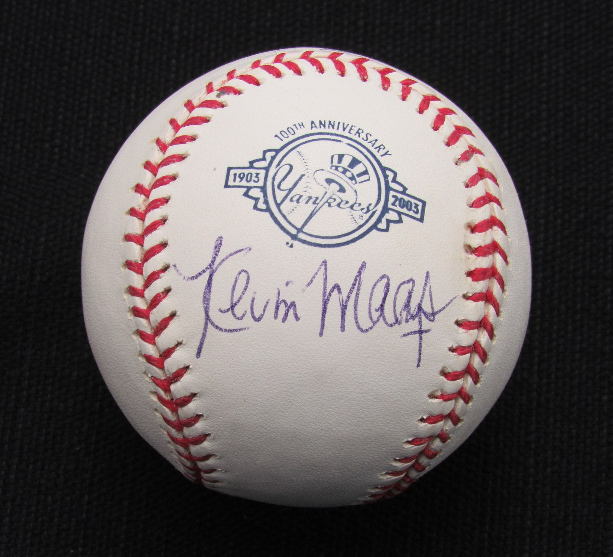Kevin Maas Signed/Auto Yankees 100th OML Baseball JSA  186850