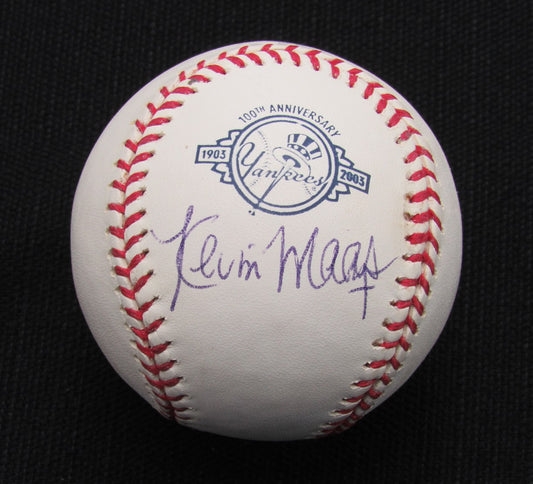 Kevin Maas Signed/Auto Yankees 100th OML Baseball JSA  186850