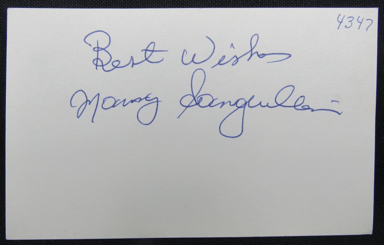 Manny Sanguillen 1967-1980  Pittsburgh Pirates Autographed/Signed 3x5 Index Card