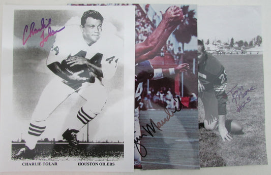 Lot of 6 NFL Signed 8x10 Photos incl. Lucci, Tolar, Moore, and Mandevil 157372