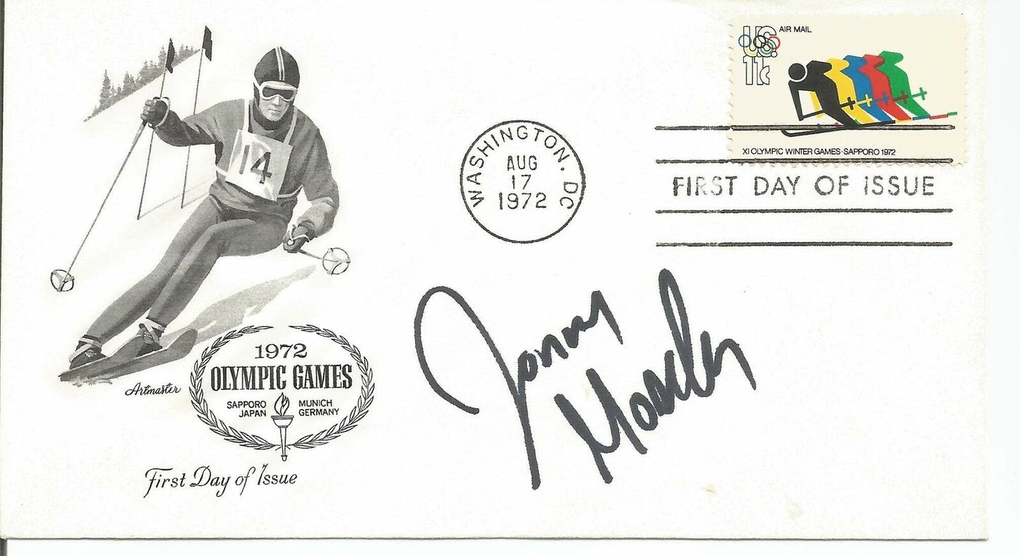 Johnny Moseley Olympic Skier Signed 1972 FDC First Day Cover JSA 151058