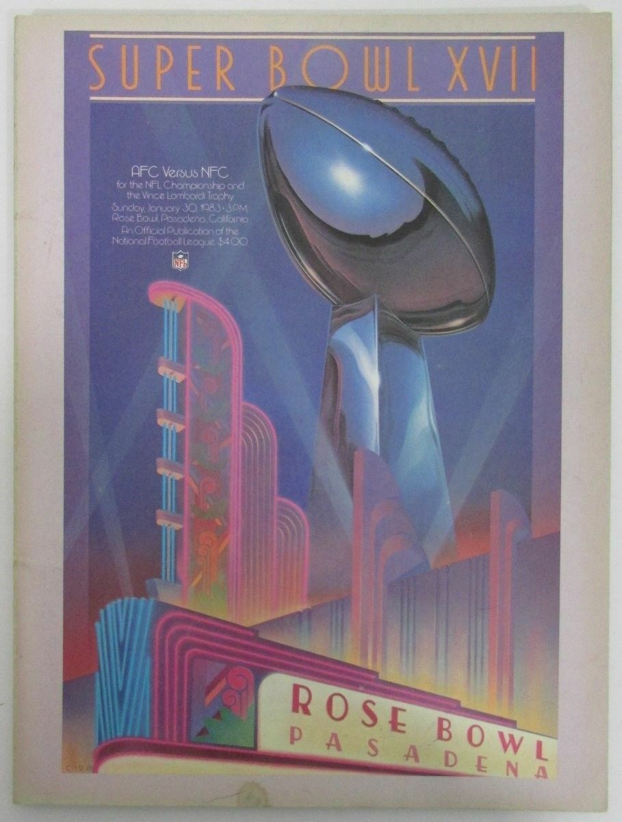 Super Bowl XVII Official Program Miami Dolphins vs. Washington Redskins 128393