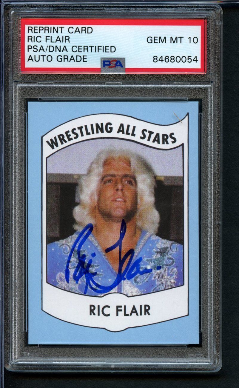 1982 Wrestling All Stars RC Ric Flair  7 Card Signed Reprint PSA/DNA GEM MINT 10