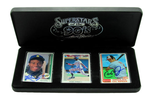 Ken Griffey Jr/Frank Thomas/Cal Ripken Jr Signed Porcelain Rookie Cards UDA 1907