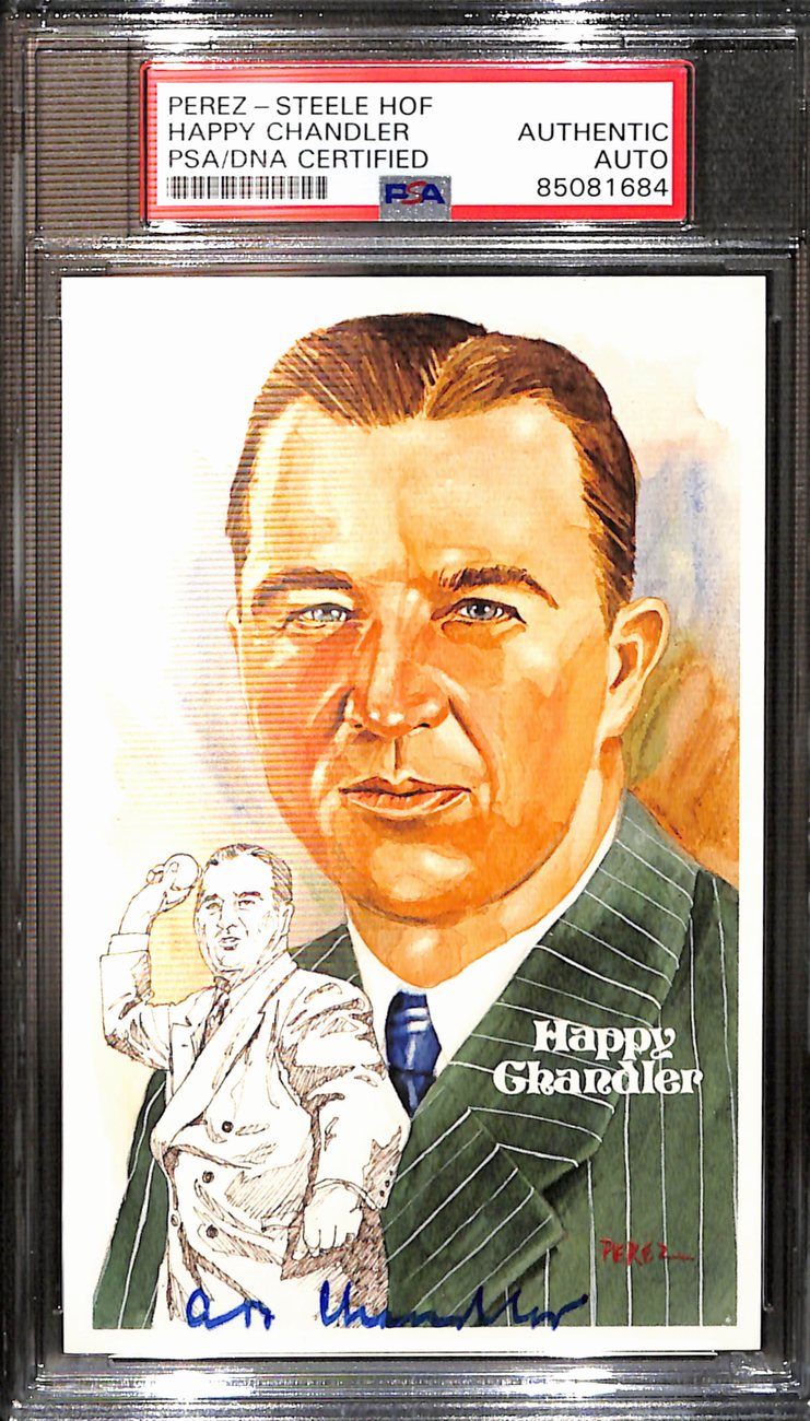 Happy Chandler Signed 1983 Perez-Steele HOF Postcard PSA/DNA 183726