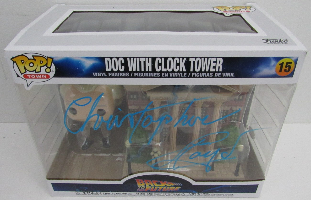 Christopher Lloyd Autographed Funko Pop #15 Doc With Clock Tower JSA