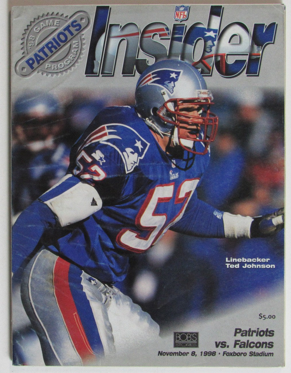 November 8, 1998 New England Patriots vs. Atlanta Falcons NFL Insider Program