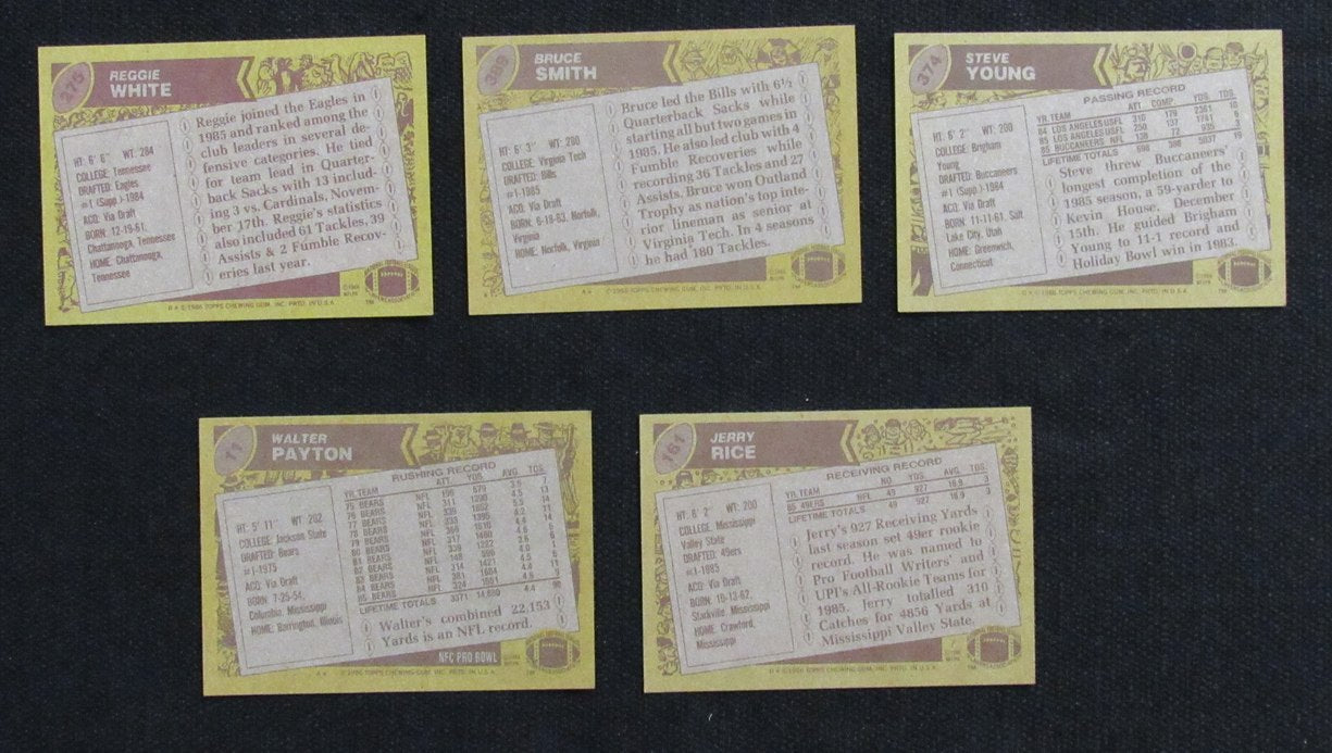 1986 TOPPS Football Complete Card Set (396) Rice RC Young RC White RC 189329