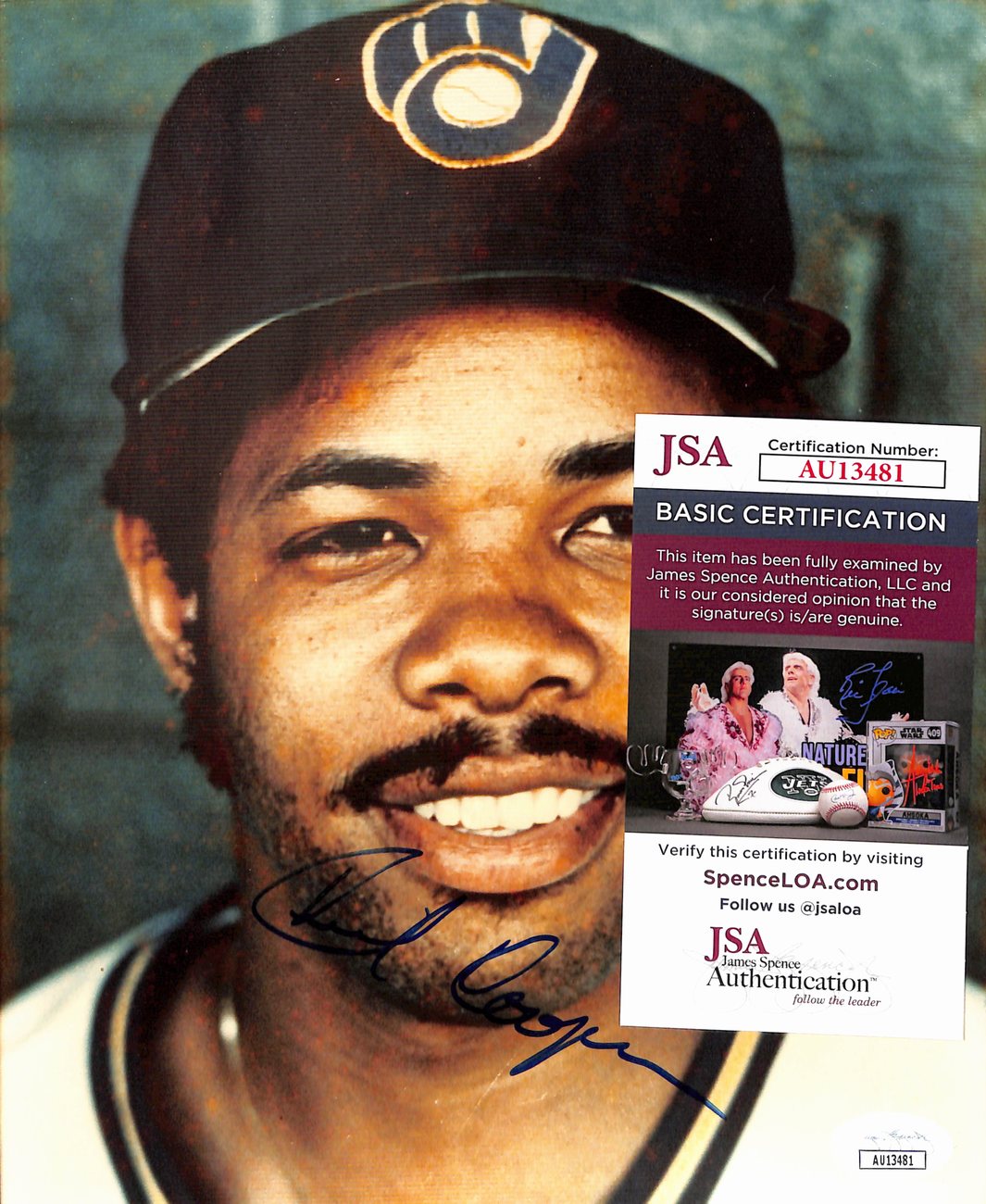 Cecil Cooper Signed/Autographed 8x10 Photo Milwaukee Brewers JSA 190194