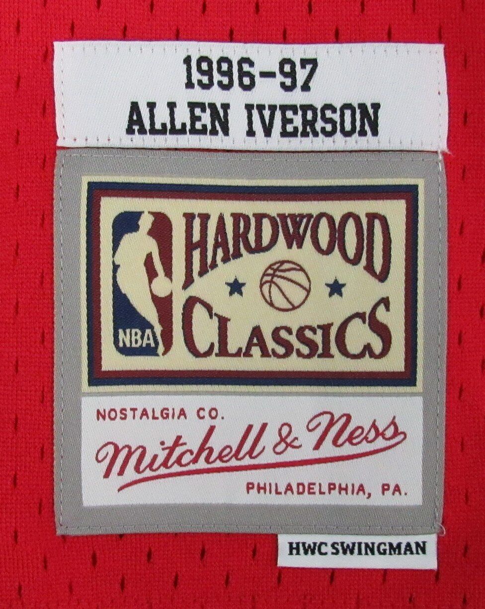 Allen Iverson HOF Autographed Red Mitchell & Ness Jersey 76ers JSA 181839