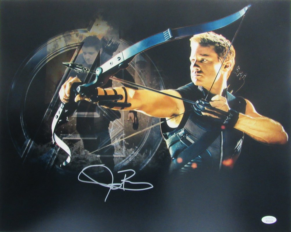 Jeremy Renner Hawkeye Avengers  Signed/Autographed 16x20 Photo JSA 143032