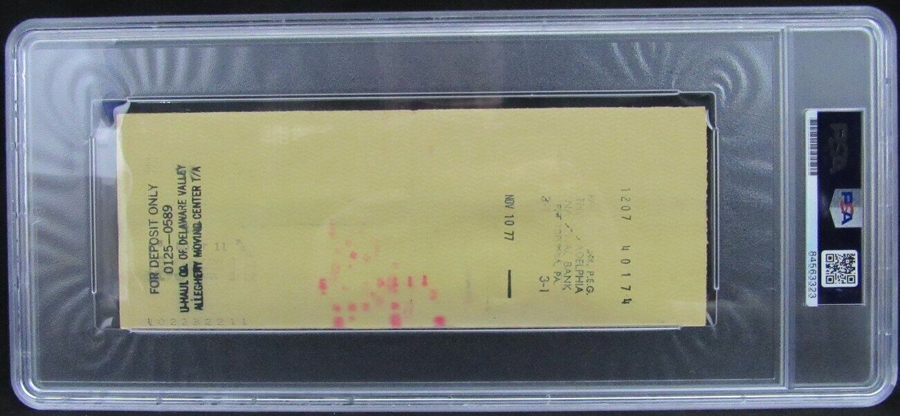 Joe Frazier Boxing Champ Signed/Autographed 1977 Bank Check PSA/DNA 167500