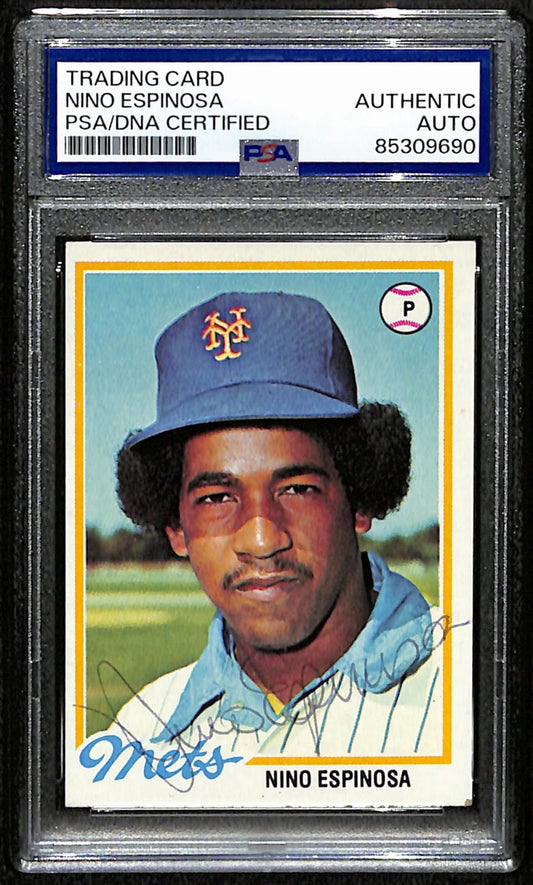 Nino Espinosa Signed/Autographed 1978 Topps Card #197 Tigers PSA/DNA 190671