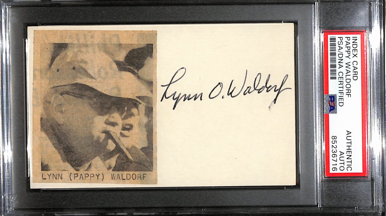 Lynn O. "Pappy" Waldorf CAL Bears CFB HOF Signed 3x5 Index Card PSA/DNA 188258