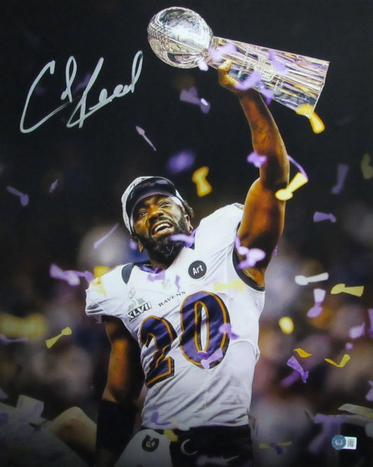 Ed Reed HOF Autographed 16x20 Photo Baltimore Ravens Beckett 183306