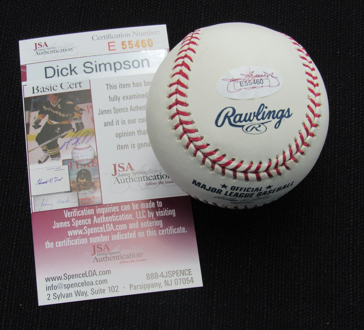 Dick Simpson Signed/Auto Yankees 100th OML Baseball JSA  186972