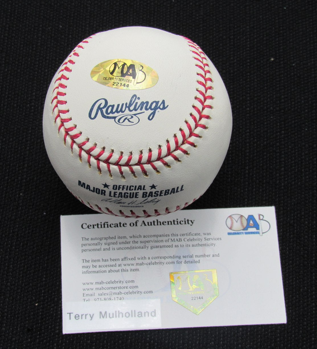 Terry Mulholland Signed/Auto Yankees 100th OML Baseball MAB Inscr 187089