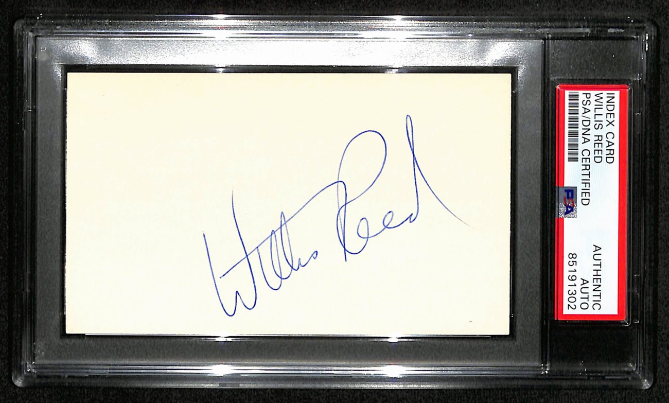 Willis Reed HOF Signed/Auto 3x5 Index Card New York Knicks PSA/DNA 188569