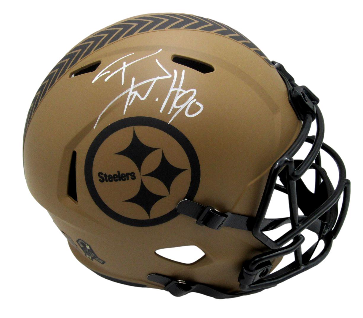 T.J. Watt Signed Salute to Service Full Size Replica Helmet Steelers Beckett