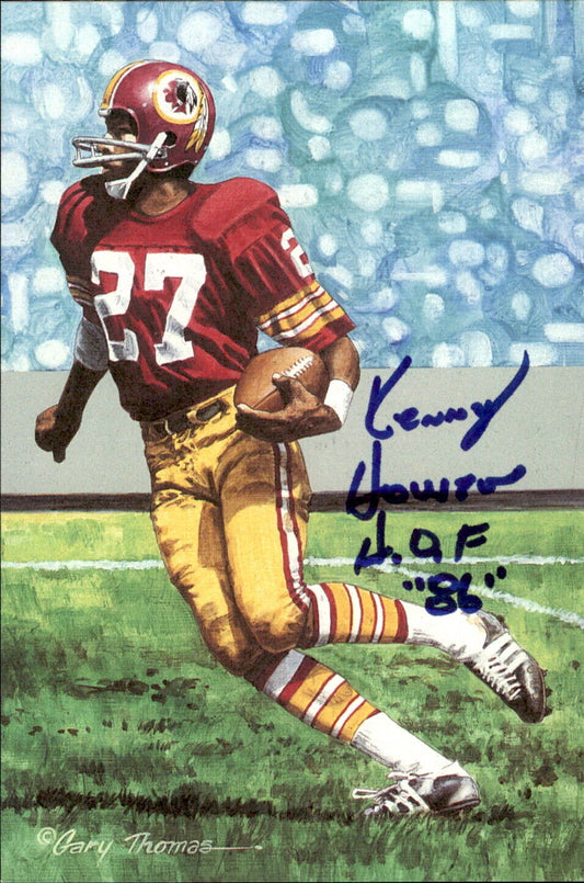 Ken Houston HOF Autographed/Inscr Goal Line Art GLAC Postcard Redskins JSA